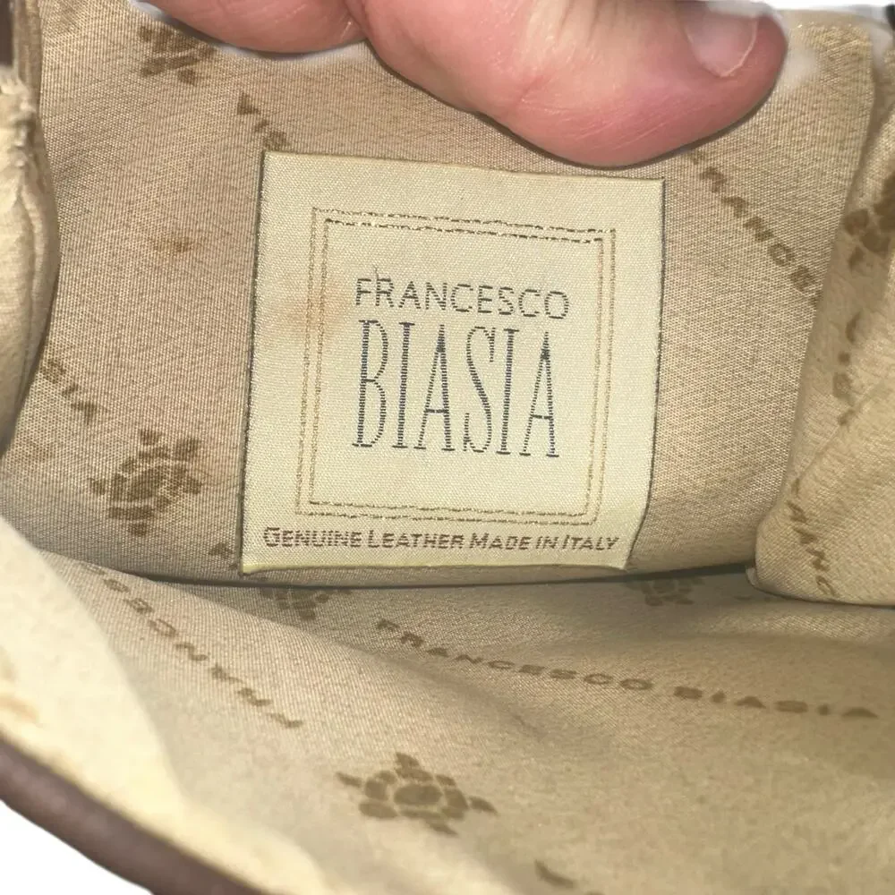 Francesco Biasia Italian Leather Mini Backpack Brown Tassel Chain Purse luxury